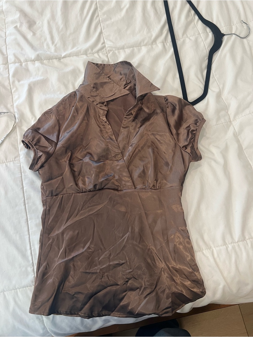 Milk chocolate brown collared blouse